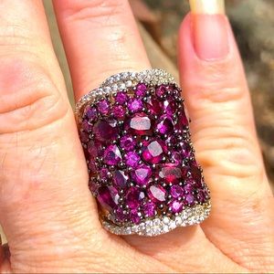 Rhodolite Cocktail Sterling Ring